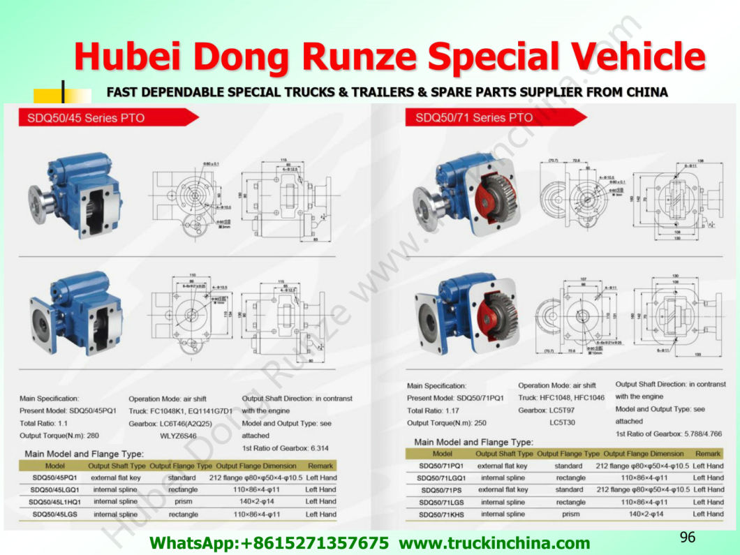 Sdq50/74, Sdq50/69, Sdq50/45 Pto for Foton Aumark, Oling Water / Fuel Tanker Truck ( for Gearbox LC6t46 /A2q25, LC6t450mt, Wlyz6s46, Wly6s46, LC5t400m1