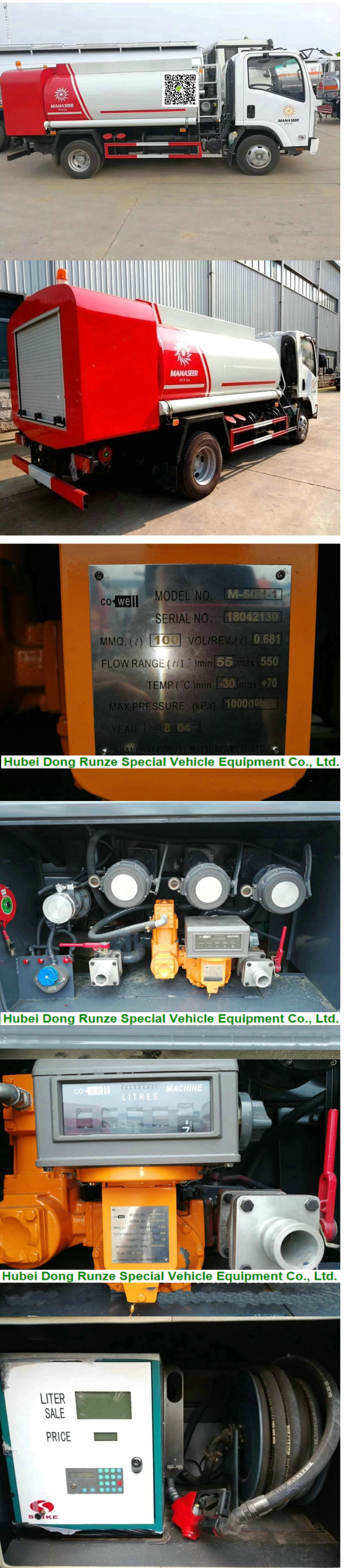 Isuzu Fuel Oil Bowser Tanker (Carbon Steel Stainless Steel Gasoline Tank Truck with Flow Meter 1000 Gallon)