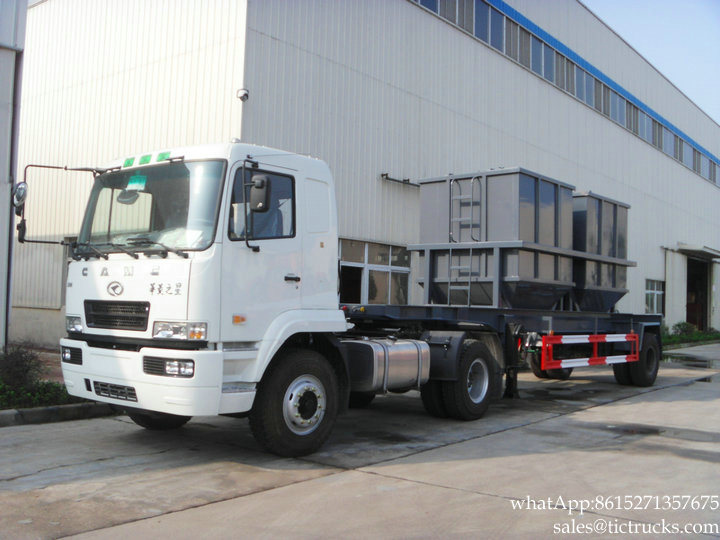 Customized Bulk Trailer Truck (1 Axle For Bulk Powder, Bean, Feed, Zinc Oxide Hopper Grain Distance Transport)