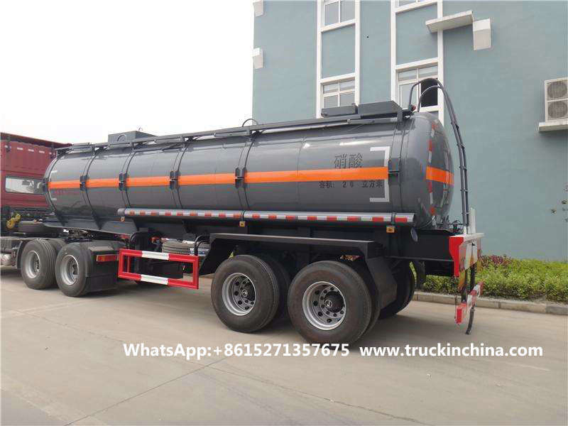 Nitric Acid Tanker Trailer Used for Transporting Nitric Acid Acetic Acid (Made Of Pure Aluminum, 2-3 Axles Road Tanker)