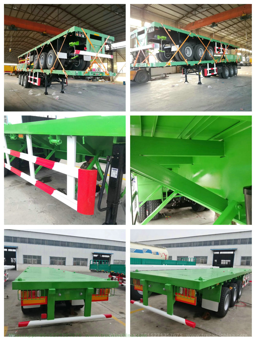 3 Axle Flatbed Semi Trailer 40FT Container with Container Locks