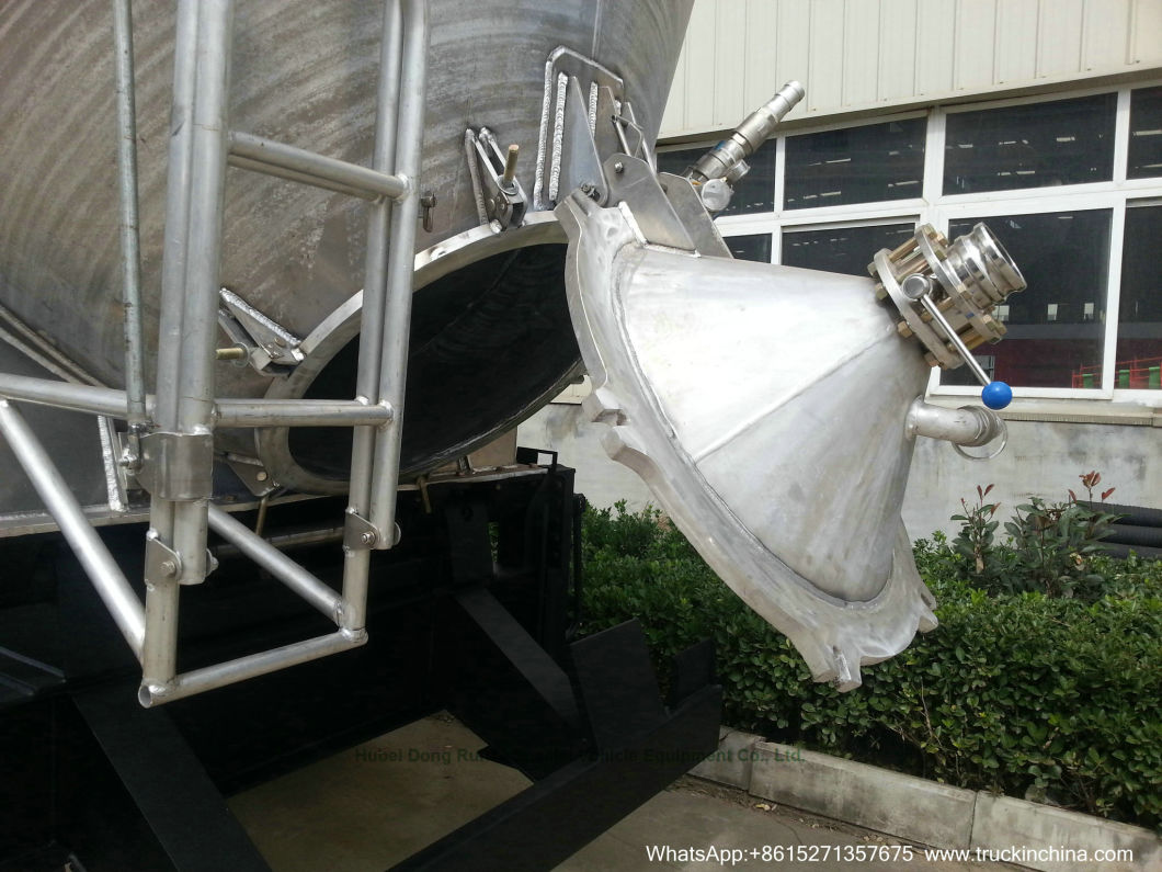 Wheat Flour Bulk Tanker with Tipping Hydraulic Cylinder (6000USG-10000USG Wheat, Flour, Bulk Powder Aluminum Alloy Tipper Tanker Truck)