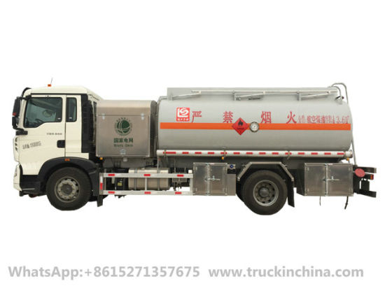 HOWO 6 Wheels Aluminum 12990L Helicopter Aircraft Tanker (Aviation Kerosene, Gasoline, Jet Fuel Oil 1320US Gallon Refueler Aircraft Tanker)
