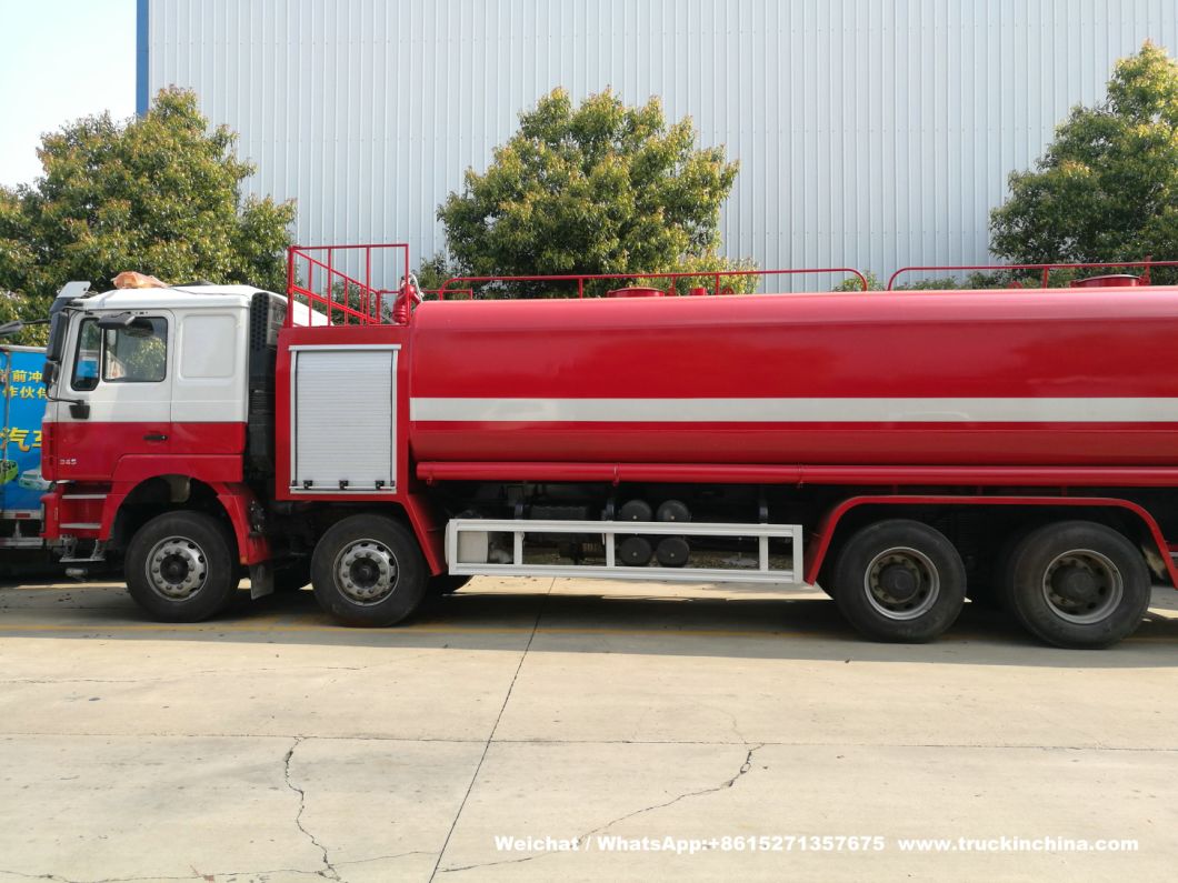 Shacman 12 Wheels Water Tanker Fire Truck 30t Bowser Tank with Fire Pump