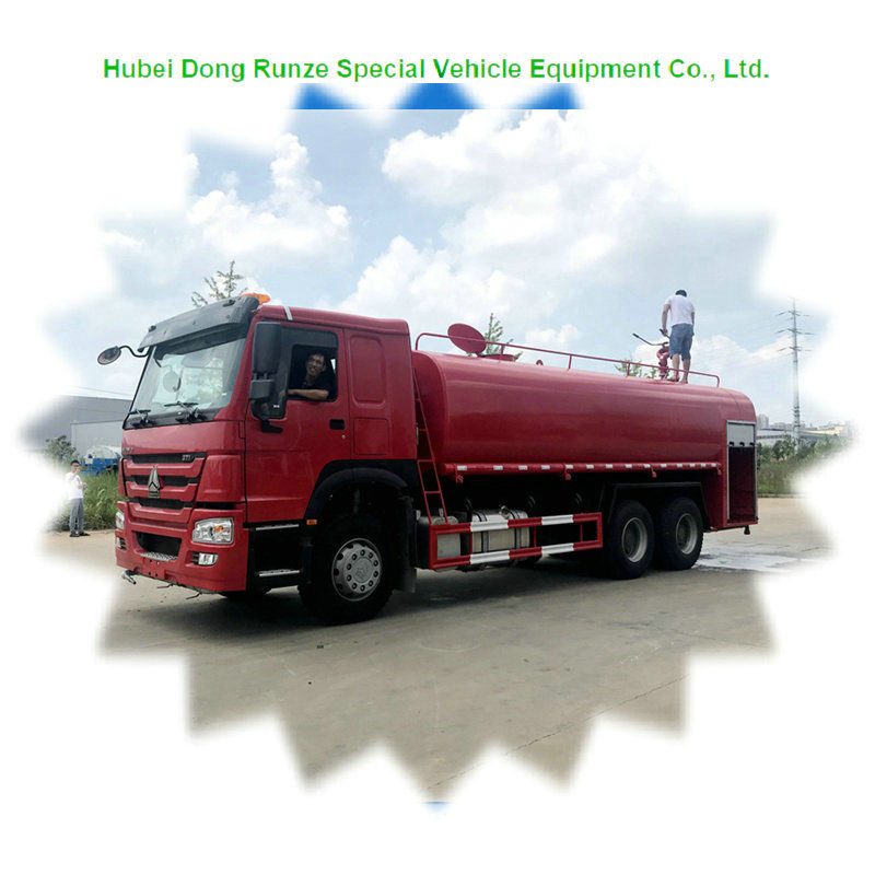 HOWO 6X4 Water Tank Pumper Truck 20000L Water Fire Sprinkler Truck 371HP 20t