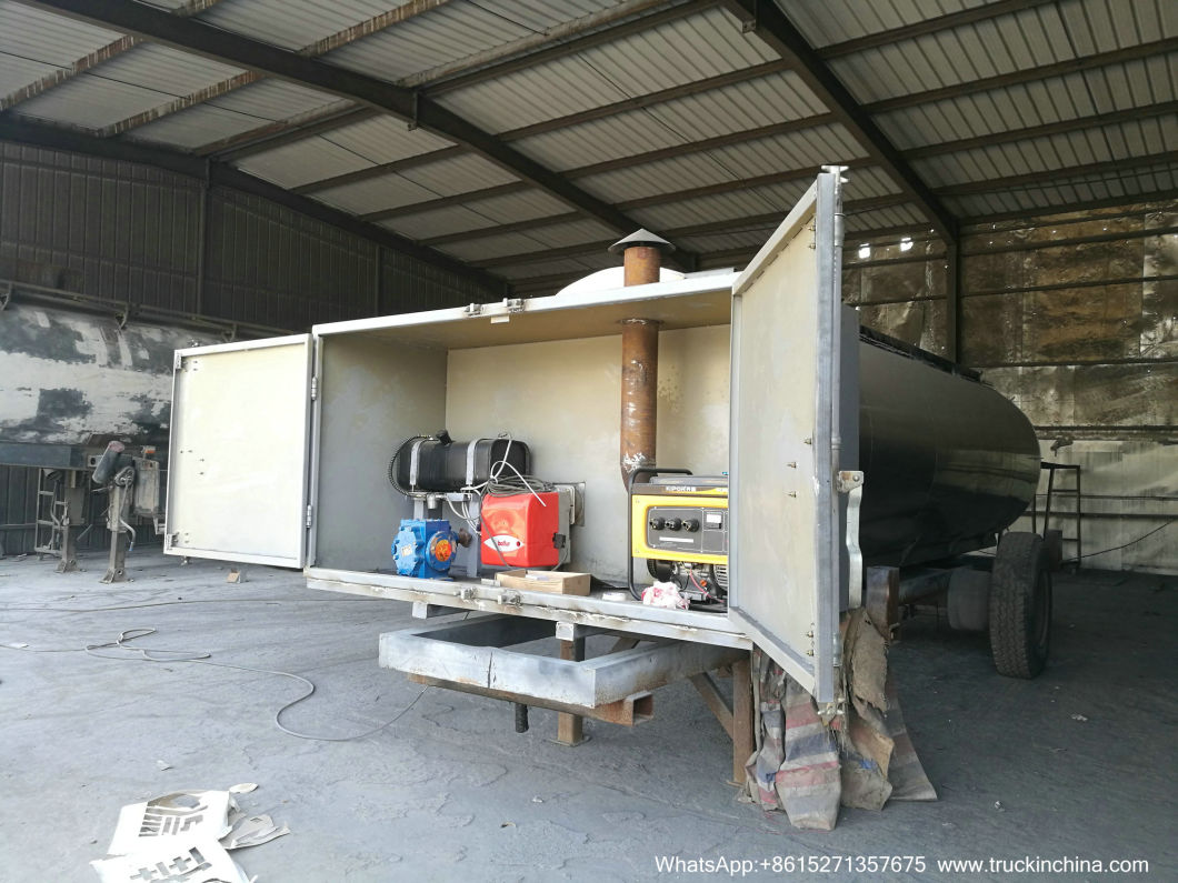 Mobile Bitumen Truck Tanker Upper Body (9m3 Hot Asphalt Tank Insulation 80mm RockWool, Wraped Stainless Steel With Baltur Diesel Oil Burner Generator)