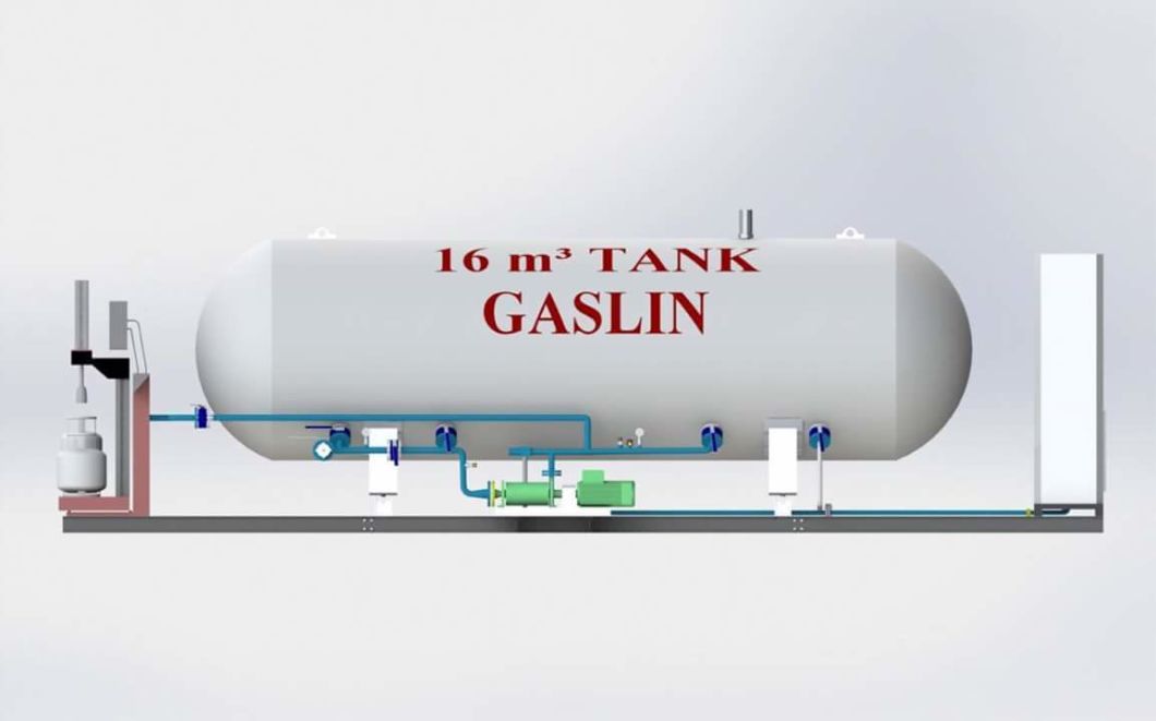 25000liters LPG Filling Plant with Two Dispenser for 12 Tons LPG Cooking Gas Cylinder Filling Station Skid Mounted Tank of Easy Transport