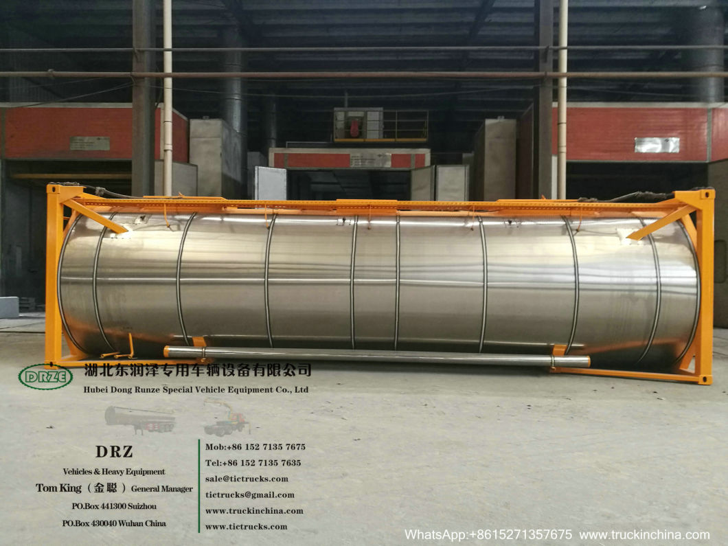 Phosphoric Acid Tank Container Swap Tank Insulated with Stainless Steel Steam Heating Pipe (Road Transport by 30FT ISO Container Trailers)