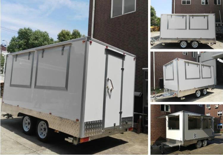 Mobile Potato Chips Making Machine Selling Food Trailer, Outdoor Street Food Trailer Cart