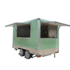 New Mobile Food Trailer Pastel Green Mobile Food Drawbar Customized