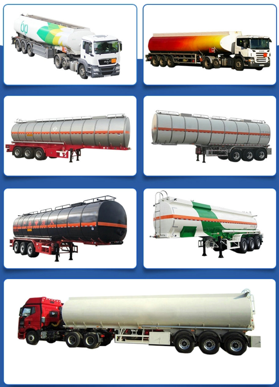 Stainless Tank Trailer 36000L~42000L for Road Transport Liquid Food, Chemical, Oil, Milk (3 Axle Road Tanker Trailer)