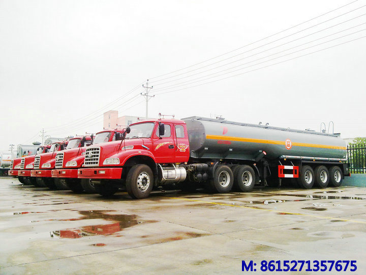 3 Axles Acid Tank Trailer for Sodium Hypochlorite Transport 29cbm Bleach