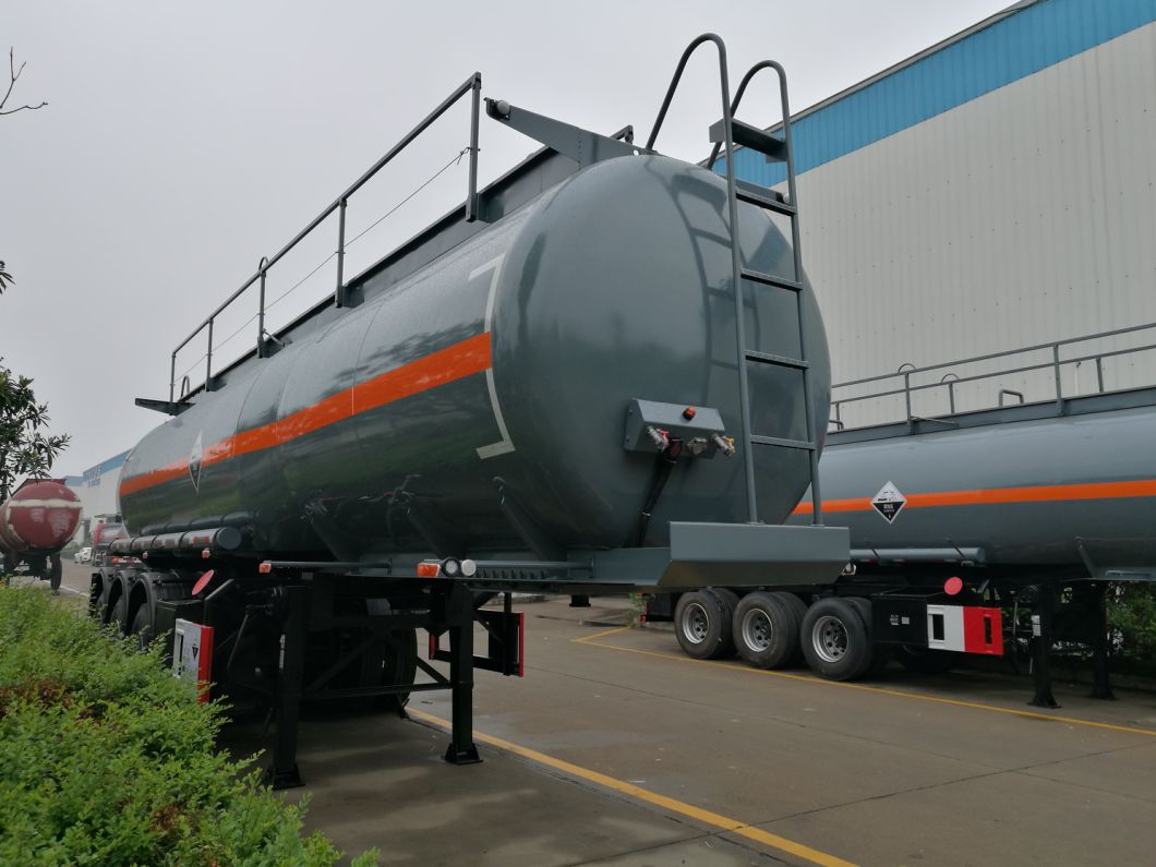 3 Axles Acid Tank Trailer for Sodium Hypochlorite Transport 29cbm Bleach