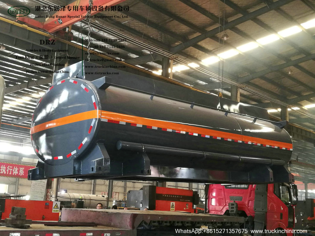 Chemical Liquid Tanker Body with Container Locks Trailer Road Transport 5000USG-6000USG (Solution HCl,NaOH,NaCLO,PAC,H2SO4,HF,H3PO4,H2O2 Store Tank Lined PE)