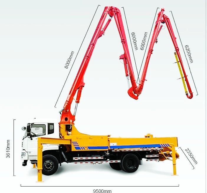Small Truck Mounted Concrete Pump 24m -27m Cdw