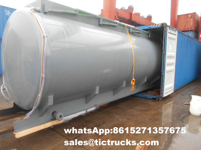 Sodium Hypochlorite Tank Carbon Steel Inner Lined 16mm LLDPE 25, 500L Round Shape for Truck Trailer Mounted Body Built