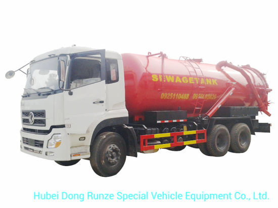 Septic Tank Truck Mounted with High Pressure Vacuum Pump 10 Wheels 18, 000 Liters-20, 000liters Rhd or LHD 6X4 /6X6