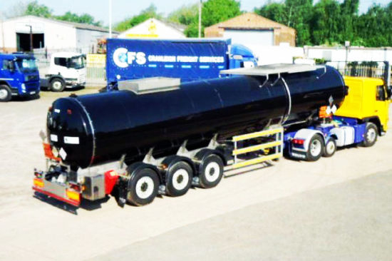 Hot Diesel Burner Heaed Bitumen Tanker Trailer Withtri-Axle