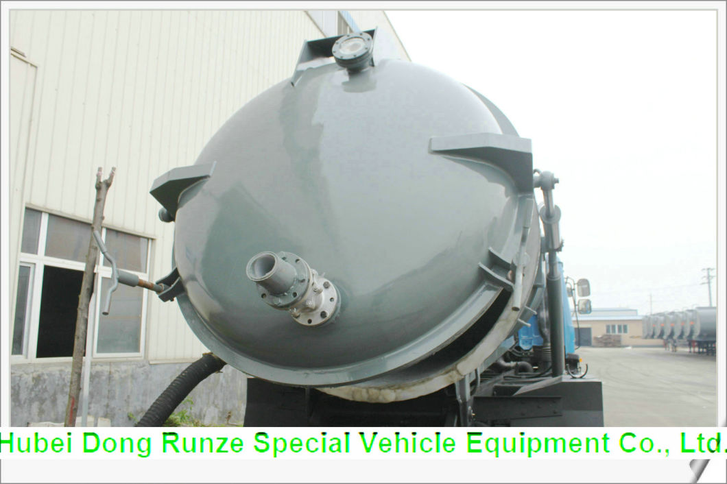 Diesel Vacuum Tanker Truck for Chemcial Factory Sucking Chemical Acid Waste, Tank Inside Lined PE 10000 Liter