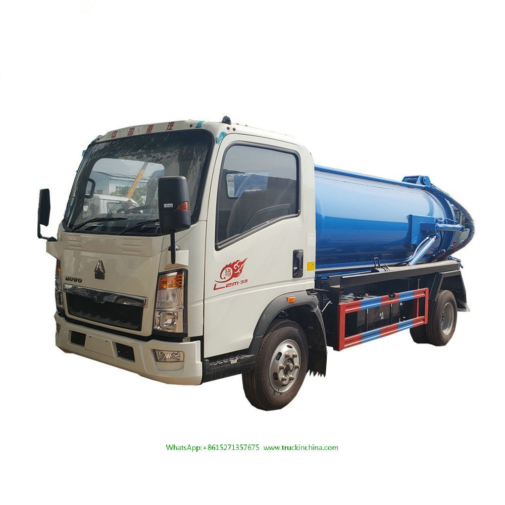 HOWO 8~10 Cbm Septik Tank Vacuum Suction Sewage Tanker Truck for Africa Cesspit Emptier