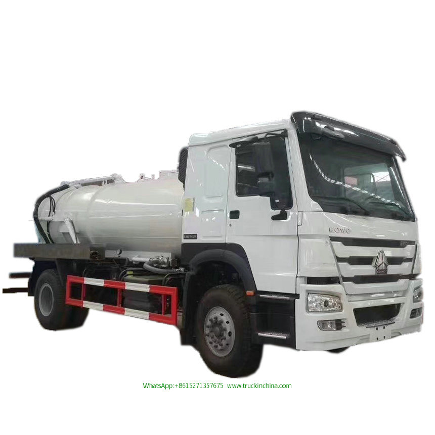 HOWO 8~10 Cbm Septik Tank Vacuum Suction Sewage Tanker Truck for Africa Cesspit Emptier