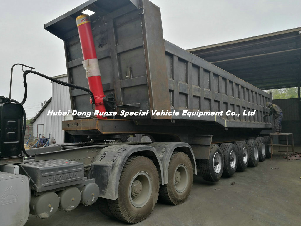 6 Axles Trailer Tipper 80ton-100ton Heavy-Duty for 100 Ton Mangenese and Bauxite Ores Transport