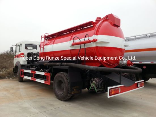 Beiben 1627 Vacuum Tanker Combined Sewer Jetting Tank a 6000ltrs of Solid Liquid Human Waste Tank Part B 4000litrs of Clean Water for Cleaning and Flushing