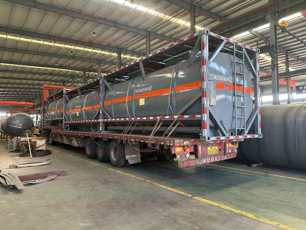 T7 T14 PE lined ISO Tank Container for HCL PAC Hydrochloric Acid Chemical Poly Aluminum Chloride (89)