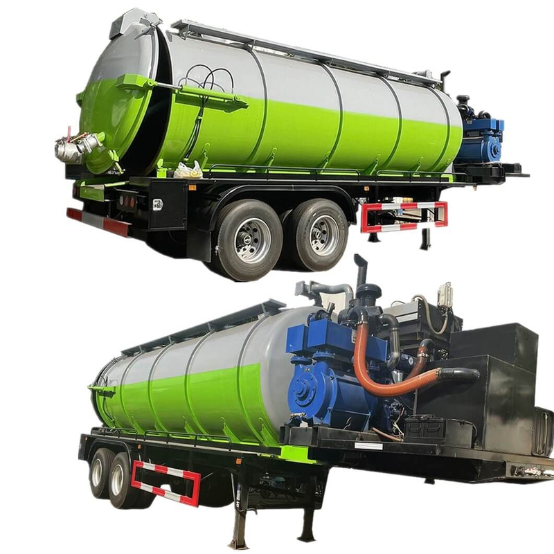  Customizing 2 Axles Vcuum Sewage Slurry Suction Tank Trailer 20-25m3