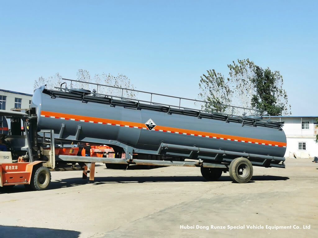 PE lining acid tank trailer for Hydrochloric Acid HCl Sulphuric Acid (10)