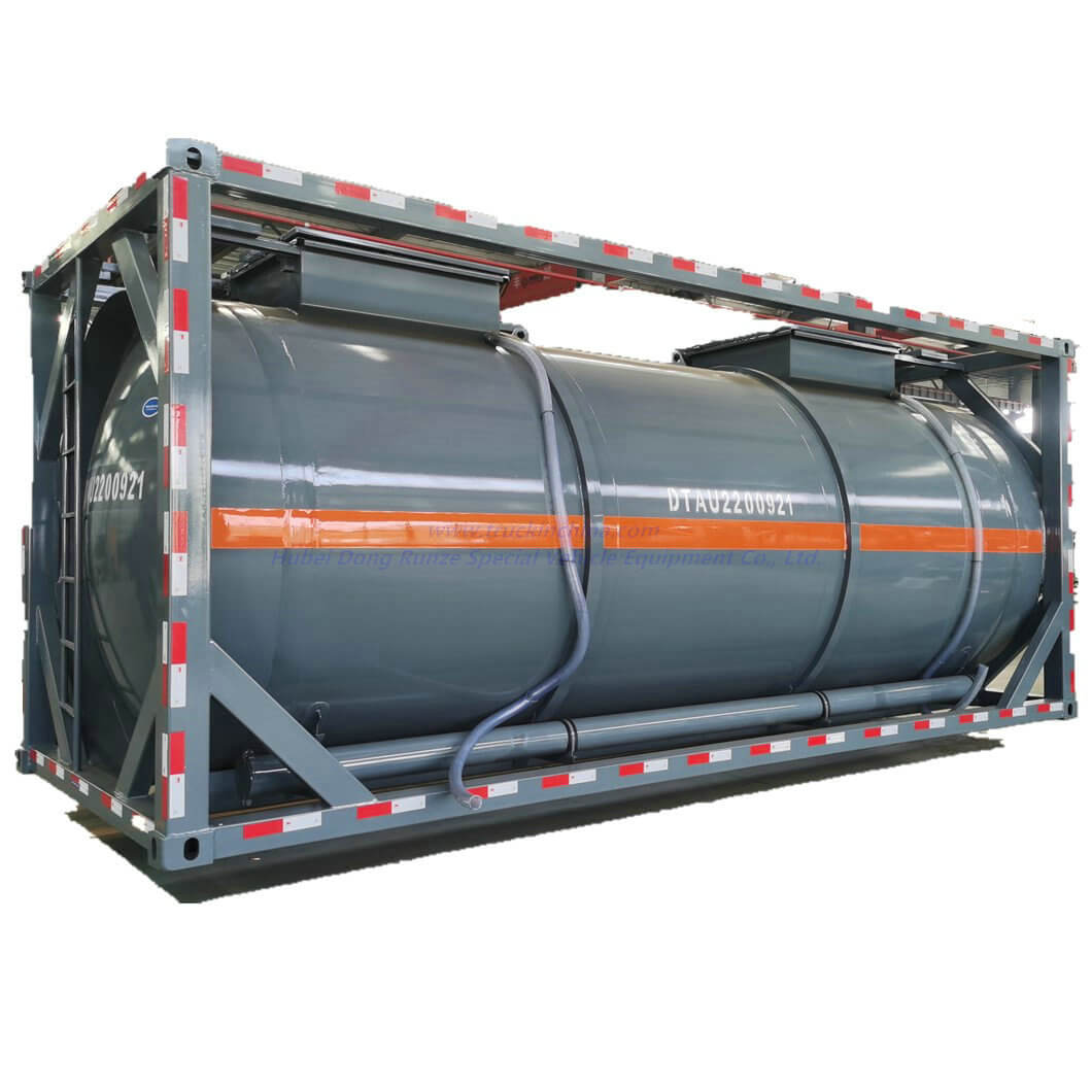 Iso 20FT HF HCl Acid Container Tank Lined LDPE 16mm 20KL