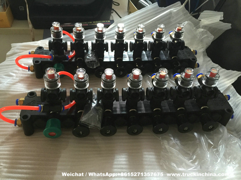 Plastic Pneumatic Control Block Valves for Fuel Tanker (Road Tanker Truck YOJE Pneumatic Control Unit 1-7 Compartments)