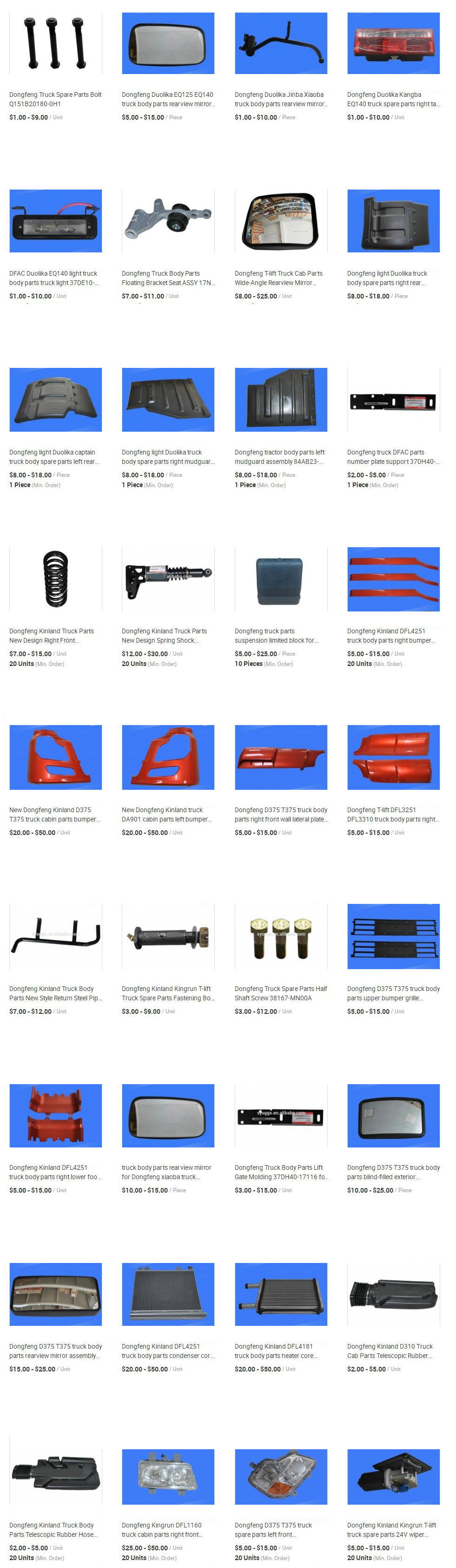 Dongfeng Truck Parts (Cabin Accessories)