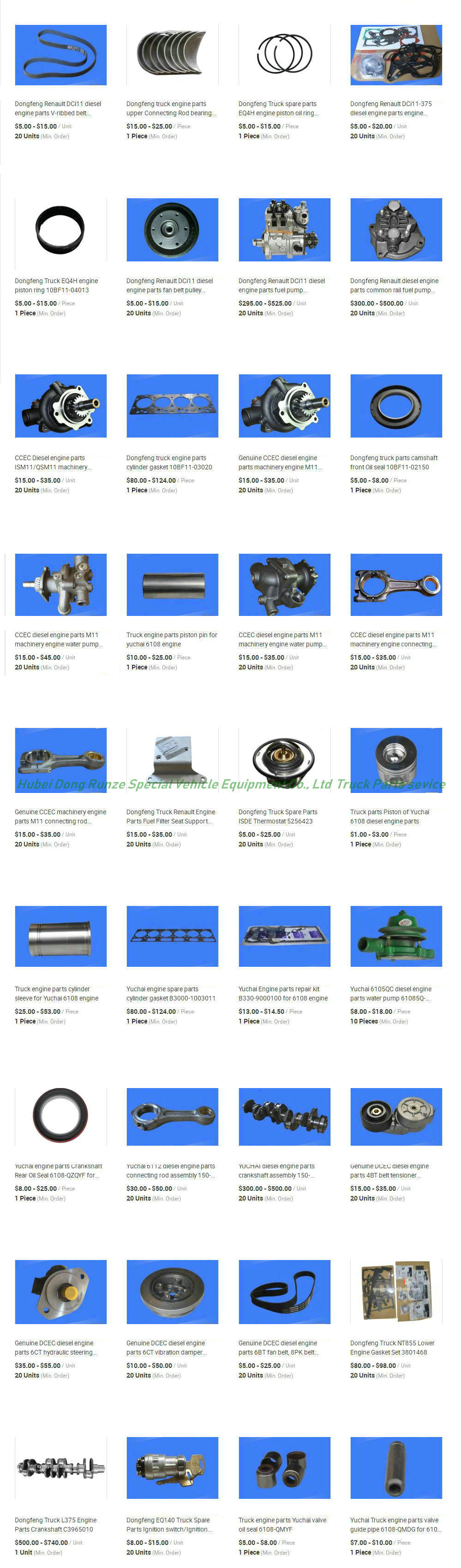 Dongfeng Kingrun Truck Engine Parts (Fan Coupling Assembly Piston Assembly)