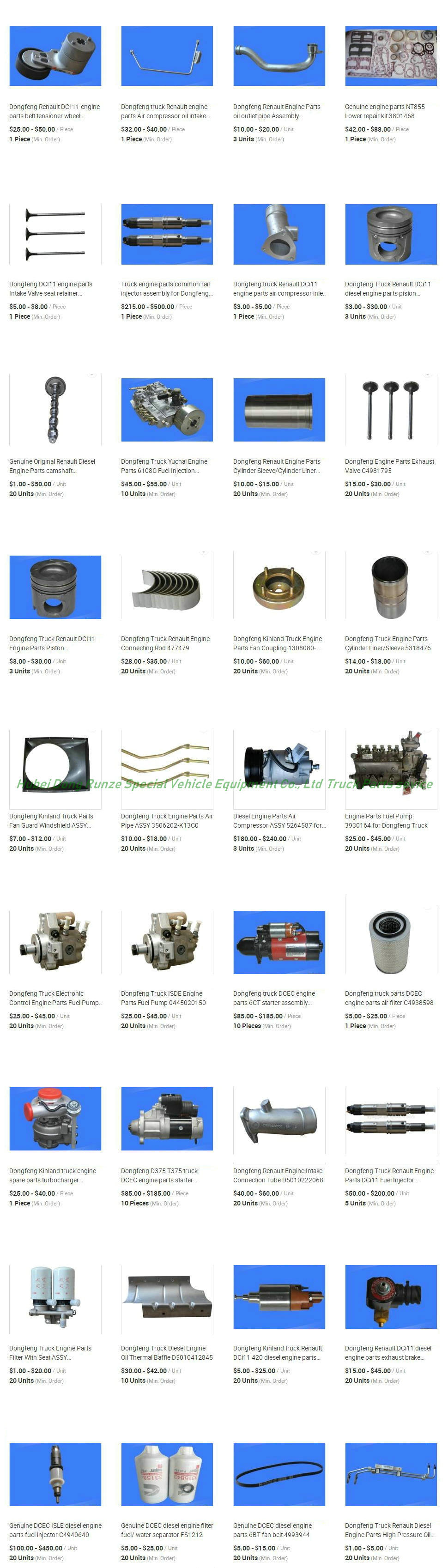 Dongfeng Kingrun Truck Engine Parts (Fan Coupling Assembly Piston Assembly)