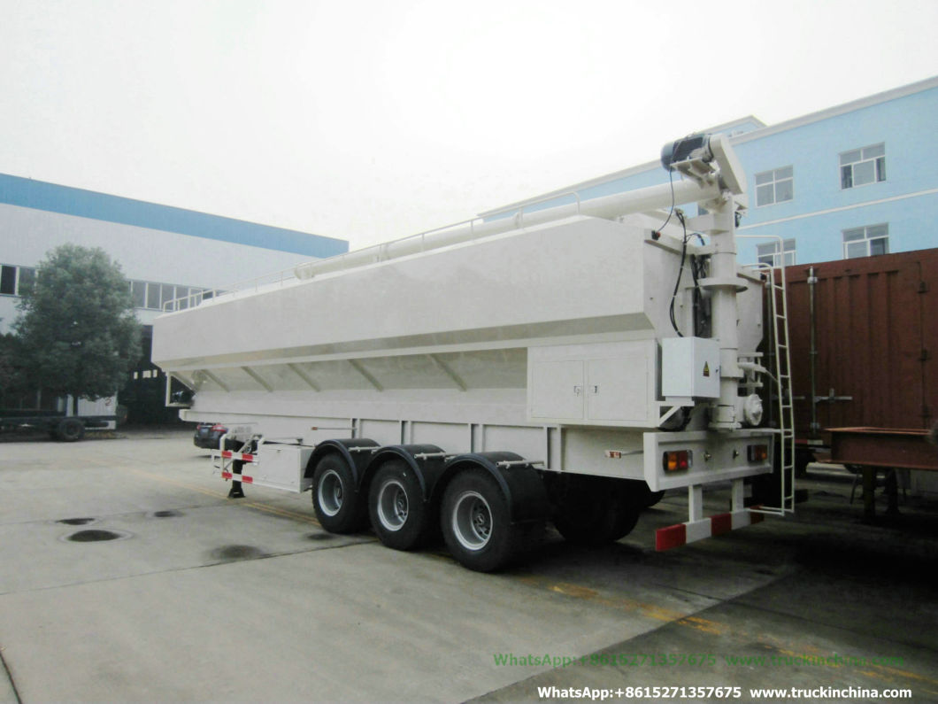 Tri-Axles Bulk Feed Tank Semi Trailer Customized with Electric Pump Hydraulic System Transport Livestock Chicken Duck Goose Feed