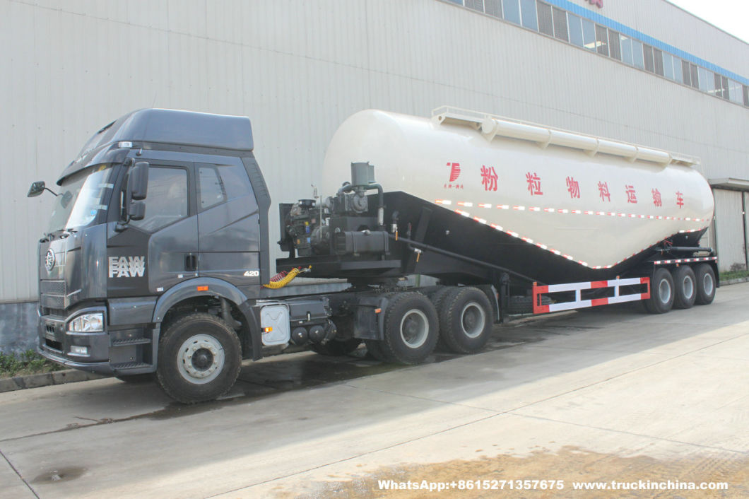 Customizing Heavy Duty 50t-70t Bulk Cement (Fly Ash, Flour, Powder Material) Transport Tanker Truck Semi Trailer