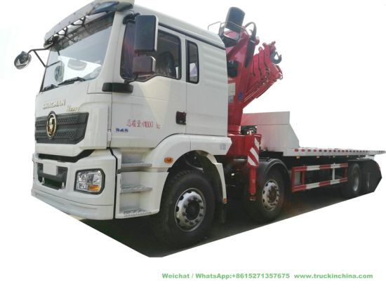 Heavy Car Carrier Flatbed Truck Mounted 10 Ton Knuckle Crane - Shacman F3000, L3000, M3000, H3000 Reovery Wrecker