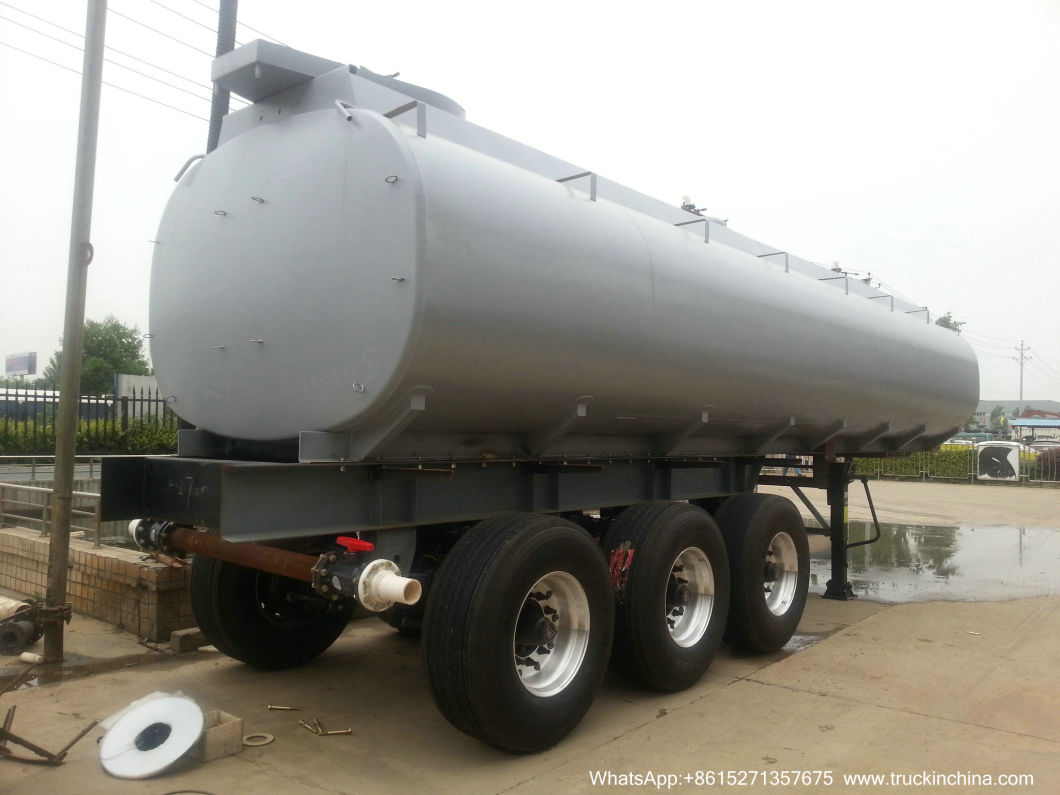 30t 3 Axles Hf Acid Tanker Trailer (Steel Tank Lined PE Hydrofluoric Acid, Hydrochloride Acid, Pickling Waste Water, Pickling Liquid 8000USG -10000USG)