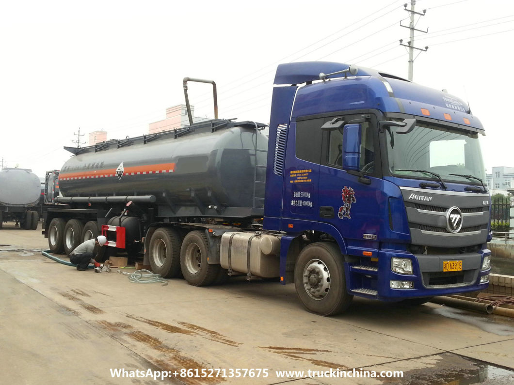3 Axles Caustic Soda Tanker Semi-Trailer (Sodium Hydroxide Steel Tank Lined LLDPE)