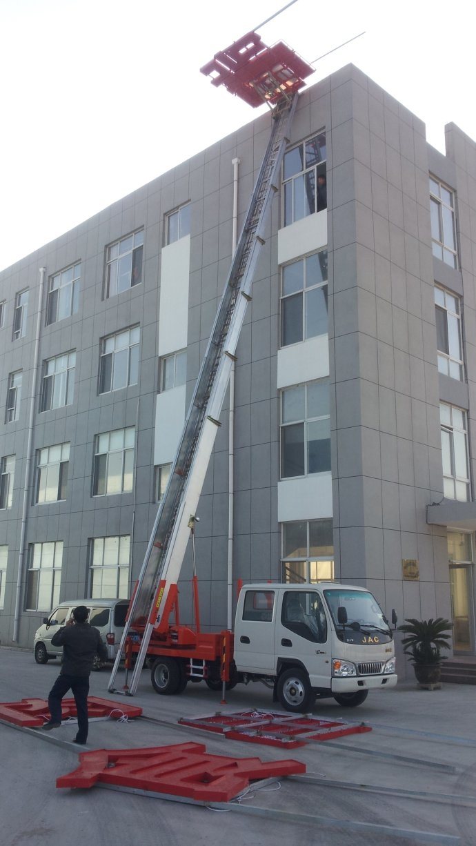 Truck Mounted Telescopic 38 Meter Platform Ladder (Ladder Truck For House Moving Goods Lift and Download Basket)