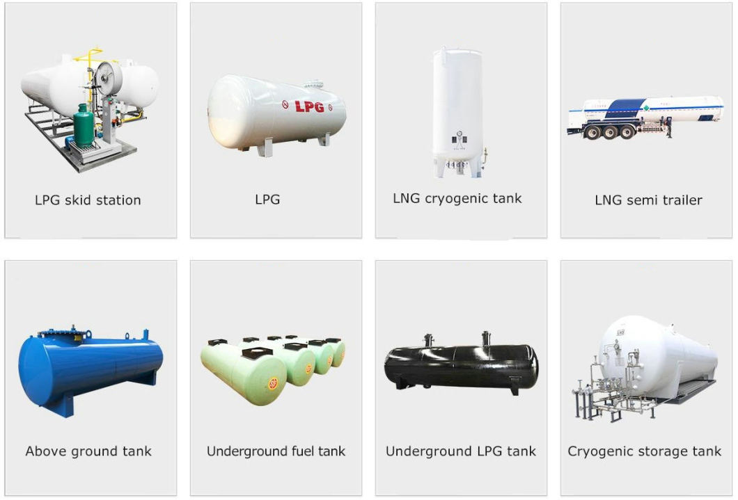 Mini 500 Gallons (1.89m3) Propane LPG Small Pressure Tank 1 Ton Cooking Gas Storage (LPG, DEM, Isobutane, cooking gas)