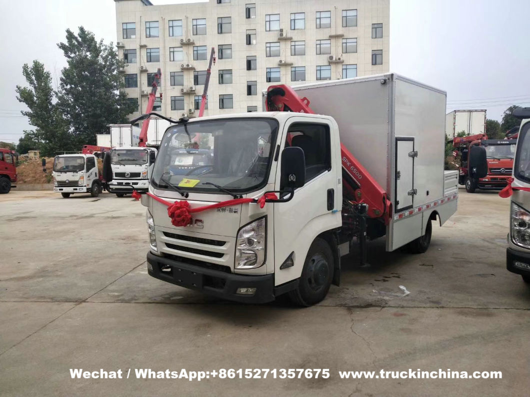 Customized Jmc Rescue Vehicle Workshop Truck with Sany Palfinger Spk6500 Crane 3.3 Ton