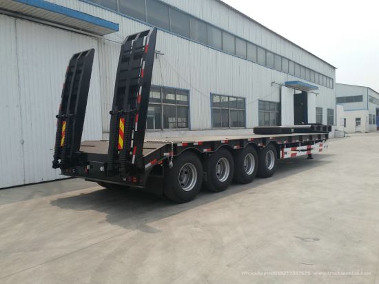 Heavy Haul Equipment Trailer 4 Axles Low Bed Semi Trailer 60ton 80ton 100ton