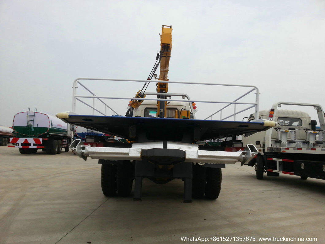 Flat Bed Wrecker with Loading Crane for Car Recovery on Road (5T -6T Crane Car carrier)