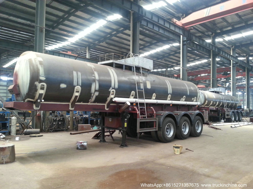 36t-40t Sulfuric Acid Tanker 20-22cbm (5000USG-6000USG 3 Axles Crabon Steel Tank For Concentrated SG1.83 Sulfuric Acid UN1830 Dangerous Acid Crossive 8)
