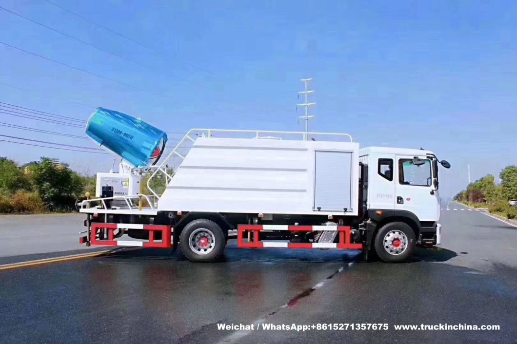 10 Tons Multifunctional Dust Suppression Vehicle Disinfection Pesticides Spray Fog Cannon Tanker (60M -80M Cannon)