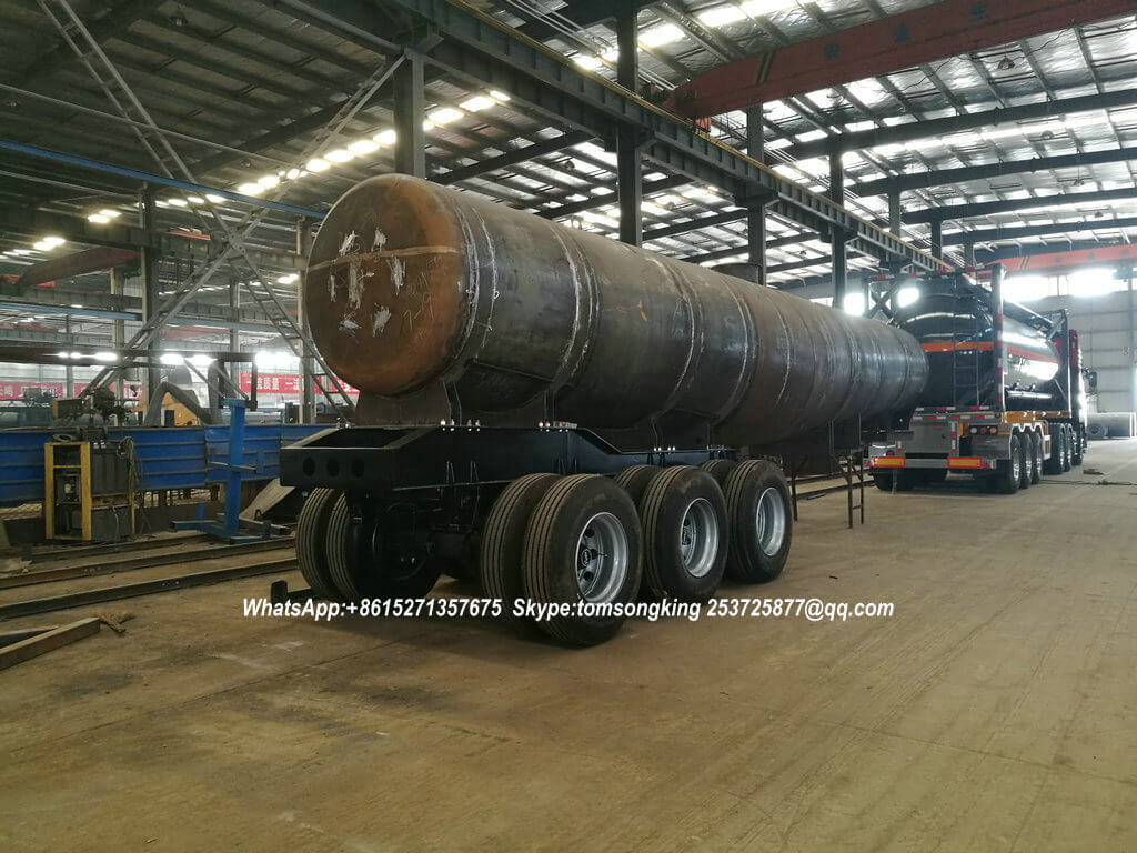 V Shape Concentrated Sulfuric Acid Tank Trailer Loading 99.8% H2so4 Transport 40 Ton 22000liters