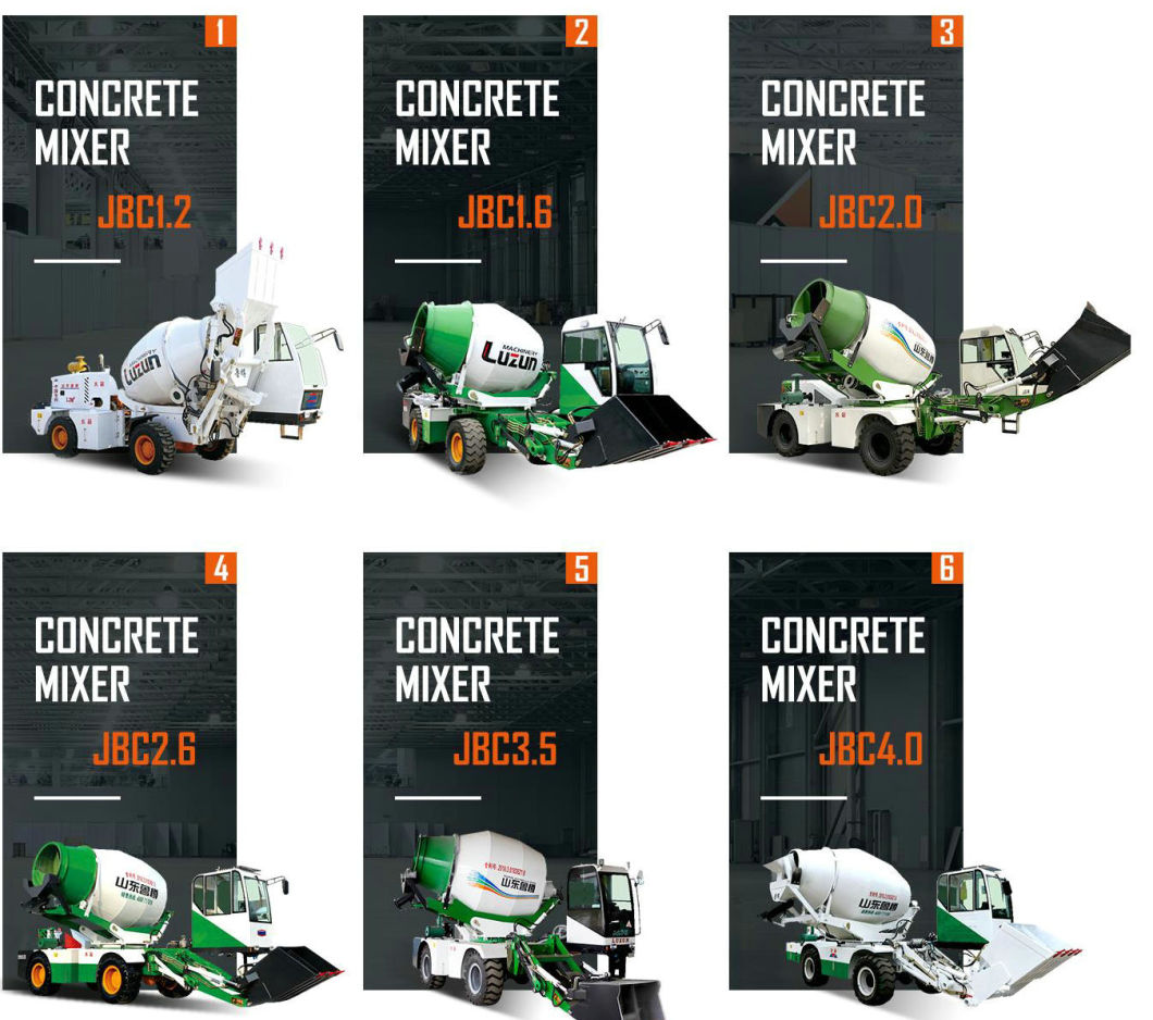 Self Loading Concrete Transit Mixer 1.2cbm, 1.6cbm, 2.0cbm, 2.4cbm (Self Loading Cement Mixer Truck With Air Conditioning Self Loading Automatic Weighing Scale)