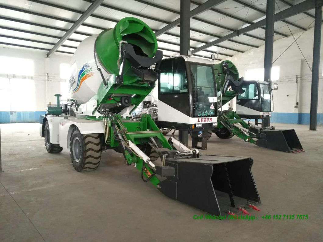 Luzun Self Loading Concrete Mixer Truck 2.6m3 -3cbm (Self Loading Cement Mixer Truck With Air Conditioning Self Loading Automatic Weighing Scale)